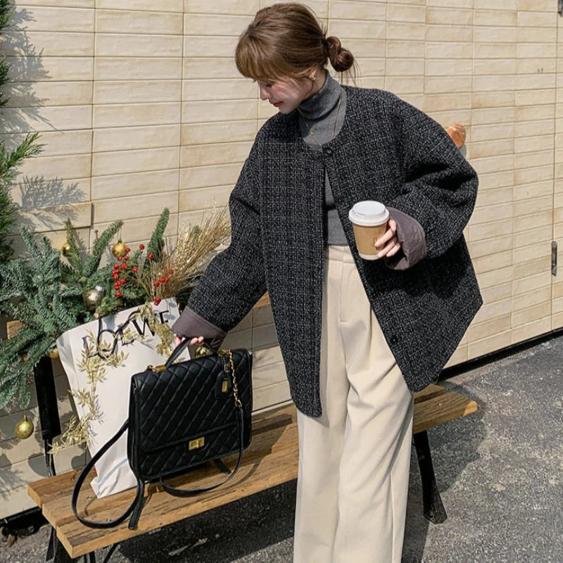 中綿入りツイードジャケット