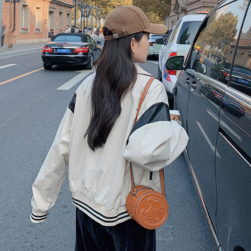 バイカラーカジュアルブルゾン