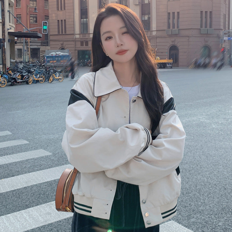 バイカラーカジュアルブルゾン