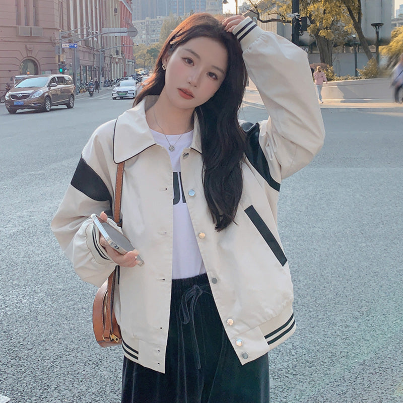 バイカラーカジュアルブルゾン