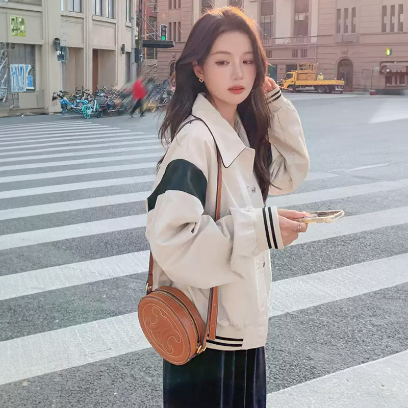 バイカラーカジュアルブルゾン