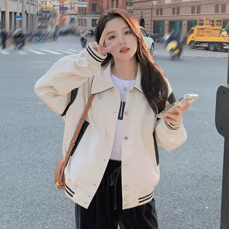 バイカラーカジュアルブルゾン