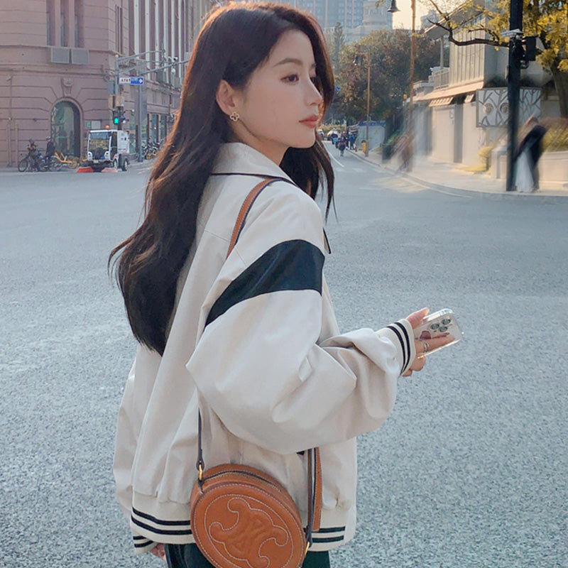 バイカラーカジュアルブルゾン