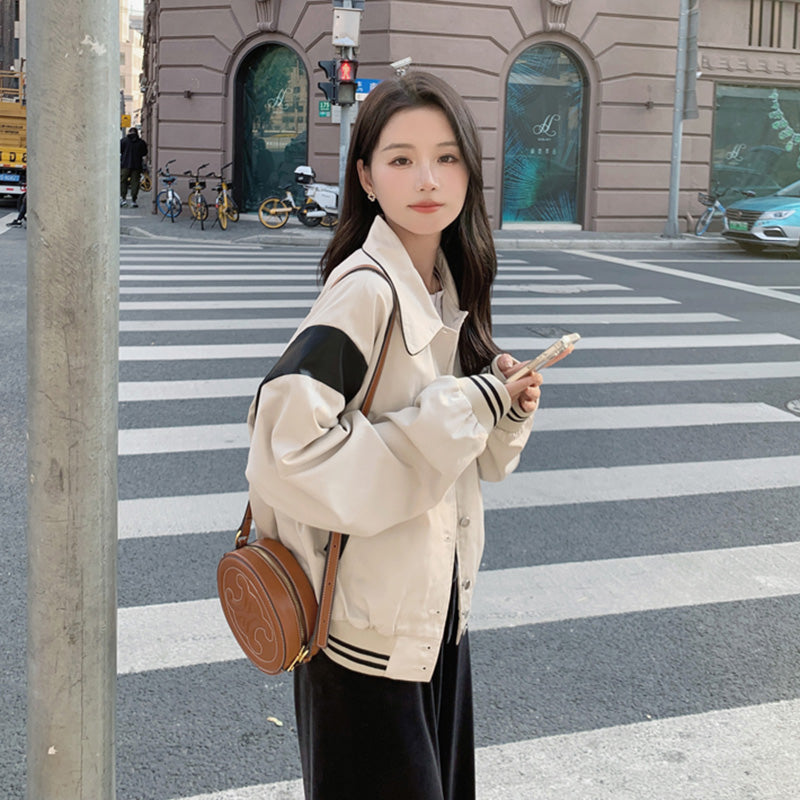 バイカラーカジュアルブルゾン