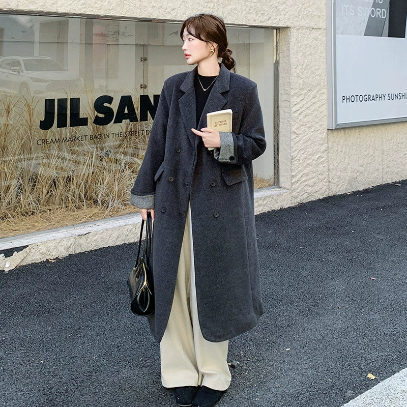 ダウンライナー付ウールブレンドロングコート