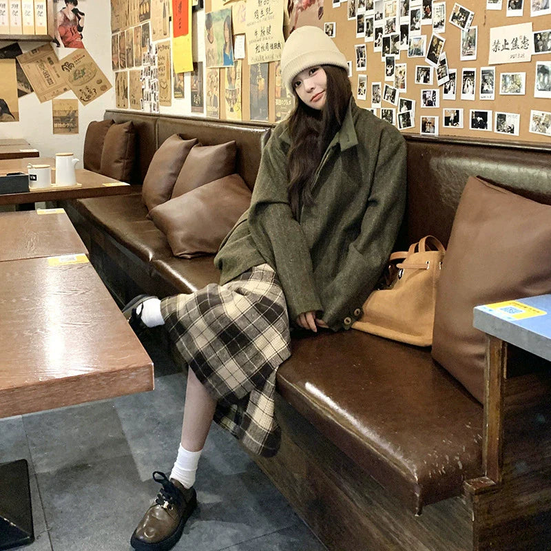 ダブルカフススタンドカラーウールジャケット