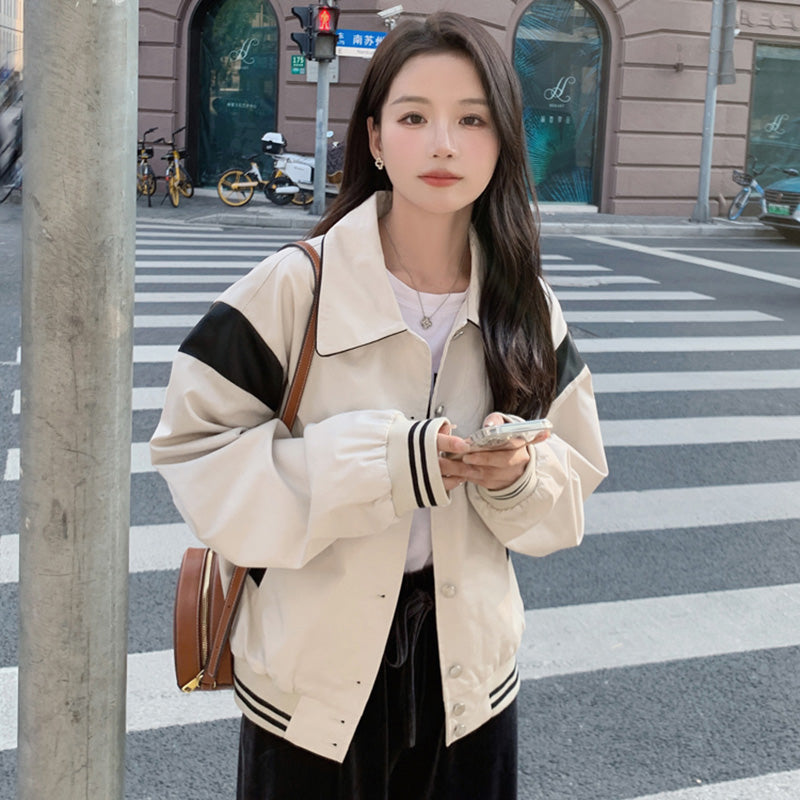 バイカラーカジュアルブルゾン