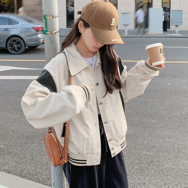 バイカラーカジュアルブルゾン