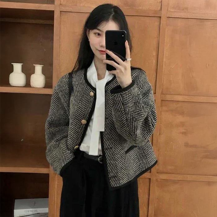 ヘリンボーンショートジャケット