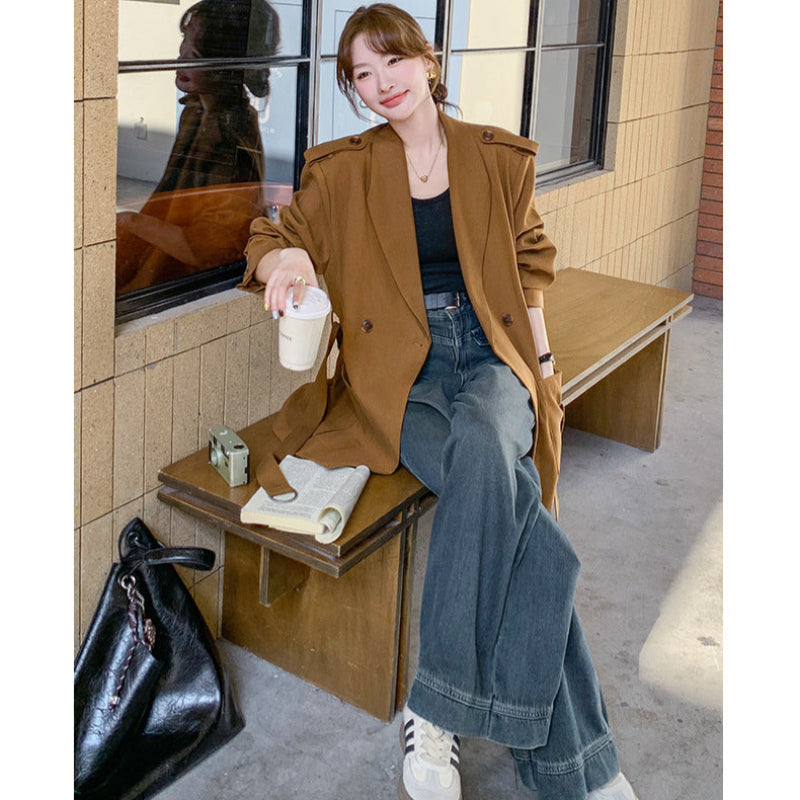 オレンジブラウンショートコート