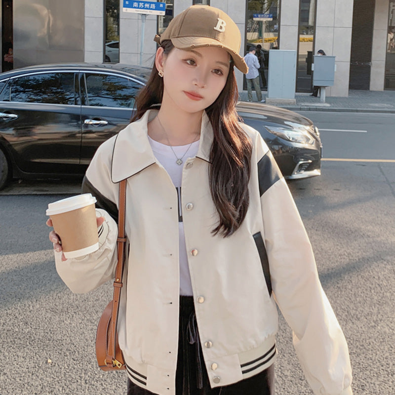 バイカラーカジュアルブルゾン