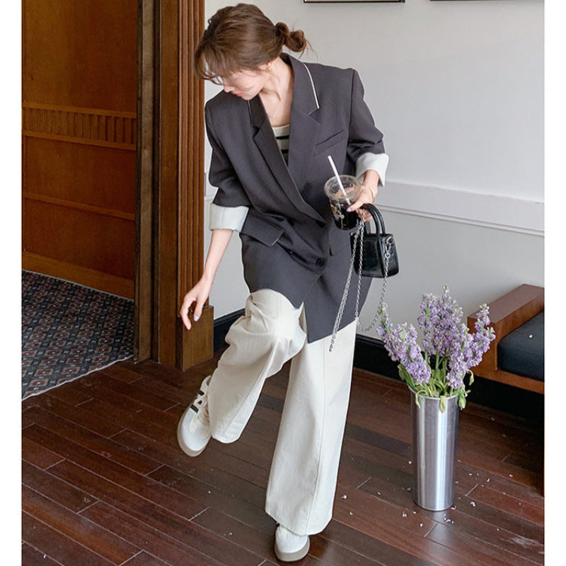 バイカラーラインテーラードジャケット