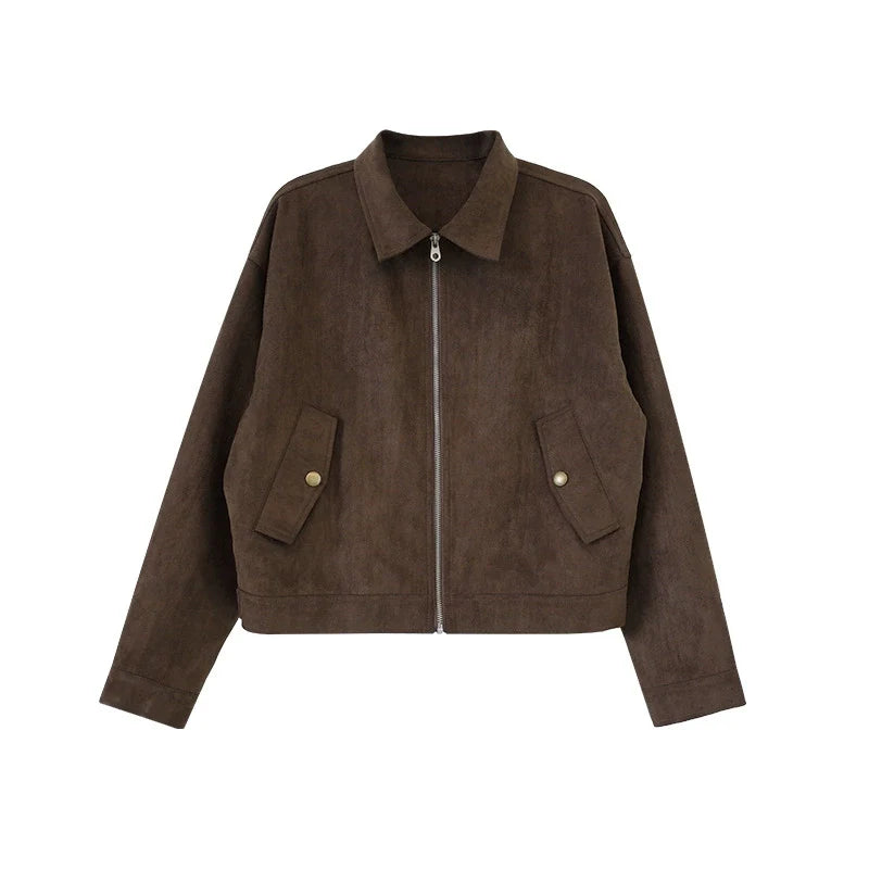 ブラウンフェイクスエードジャケット