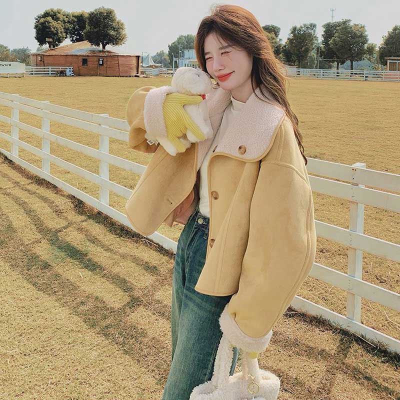 ビッグカラーリバーシブルムートンジャケット