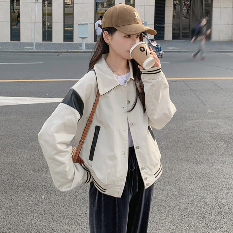 バイカラーカジュアルブルゾン