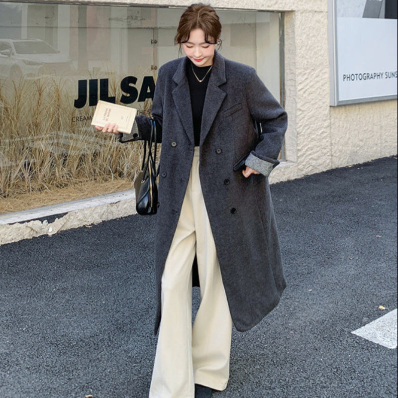 ダウンライナー付ウールブレンドロングコート