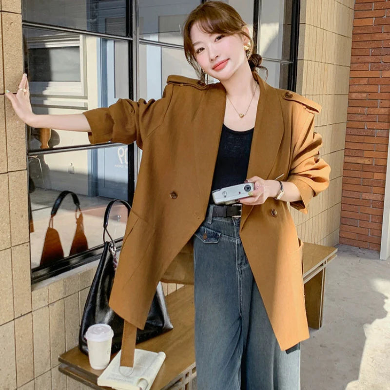 オレンジブラウンショートコート