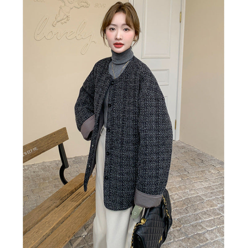 中綿入りツイードジャケット