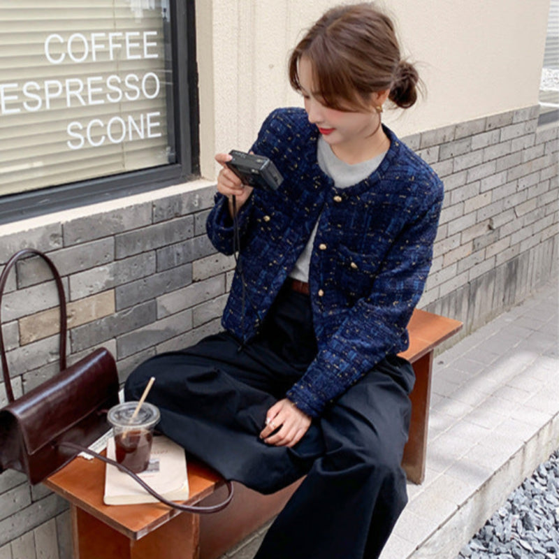 ネイビーツイードジャケット