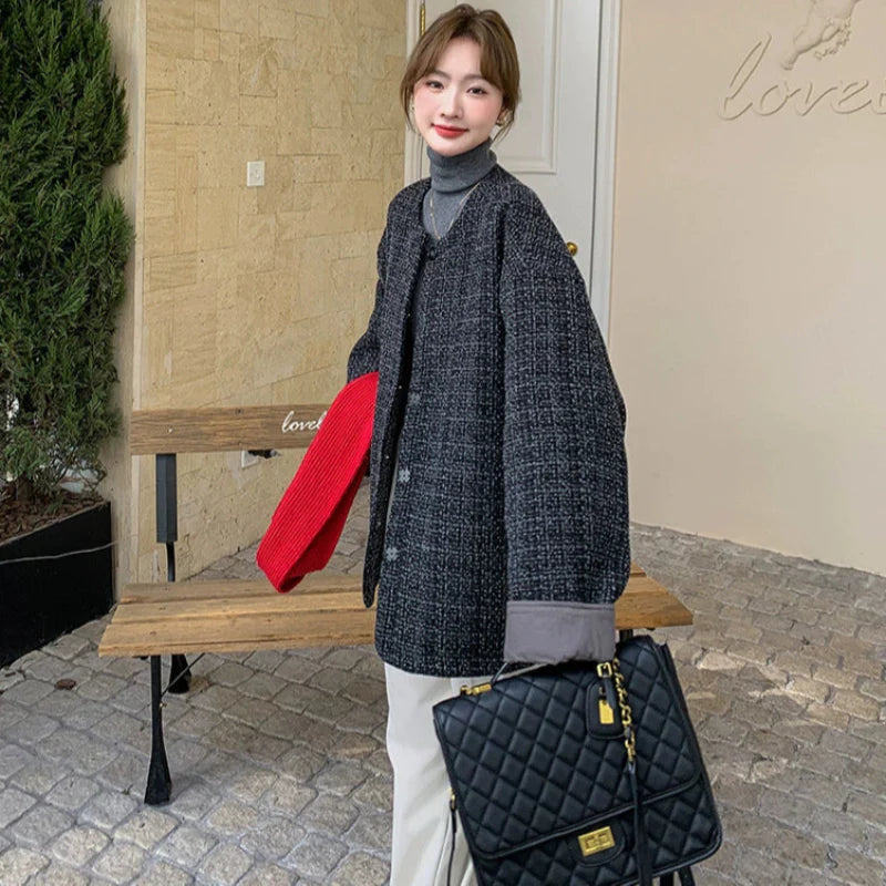 中綿入りツイードジャケット