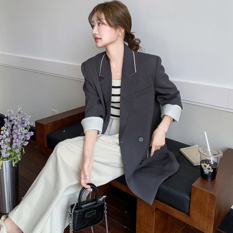 バイカラーラインテーラードジャケット