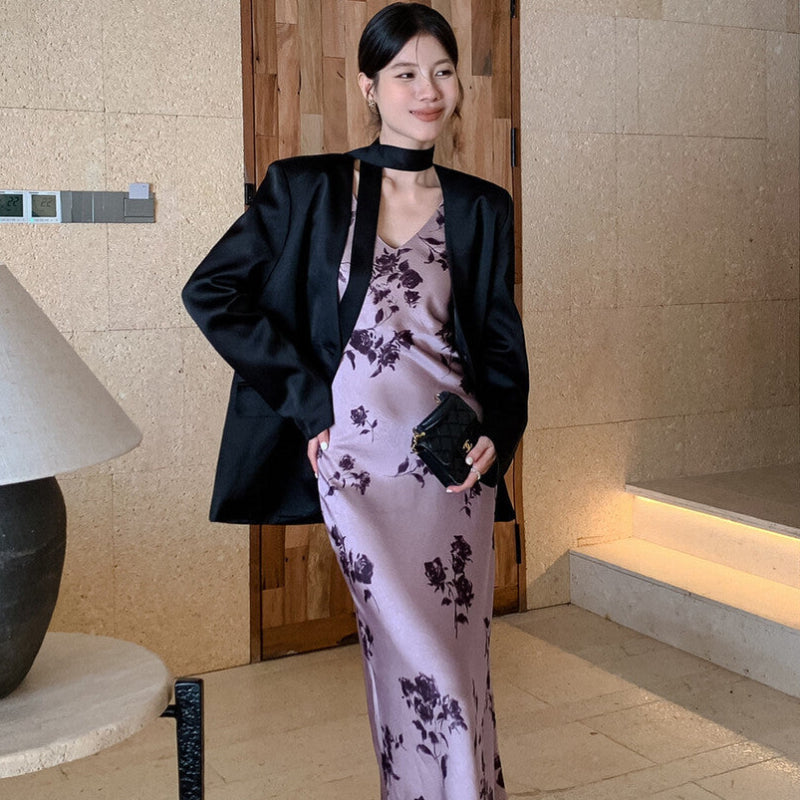 ノーカラーワンボタンモードジャケット(2colors)